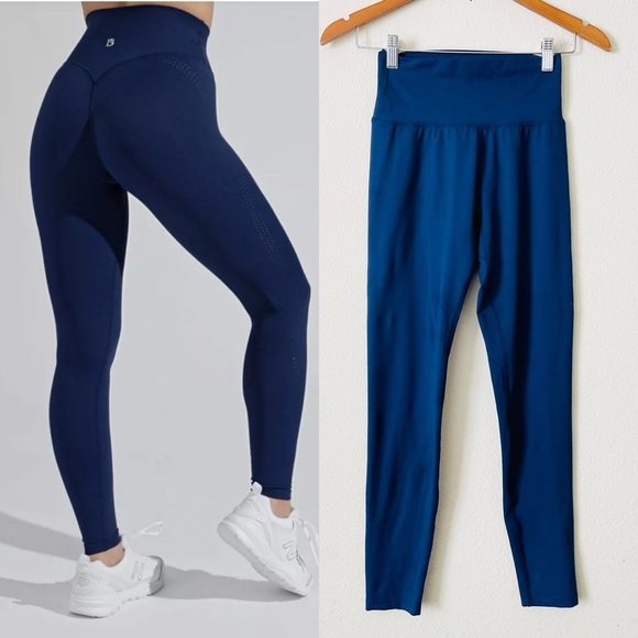 Buffbunny Collection Pants - Buffbunny MEDIUM Navy blue laser cut high rise leggings